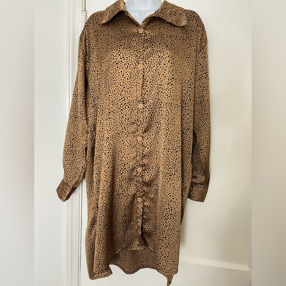 Brown and Black leopard Dot Long Sleeve top JON & ANNA CONTEMPORARY - Picture 1 of 5